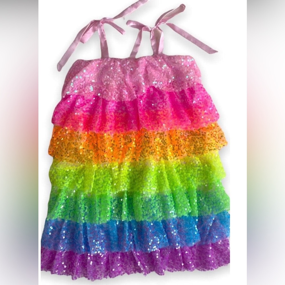 Lola and the Boys Sequin Ruffle Dress